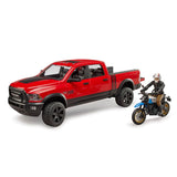 Bruder 02502 RAM 2500 Power Wagon w/ Ducati Scrambler Desert Sled and Driver