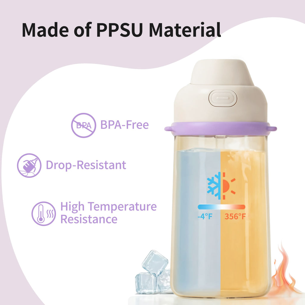 Pigeon PPSU Dual Drinking Spouts Straw Cup 500ml - Purple