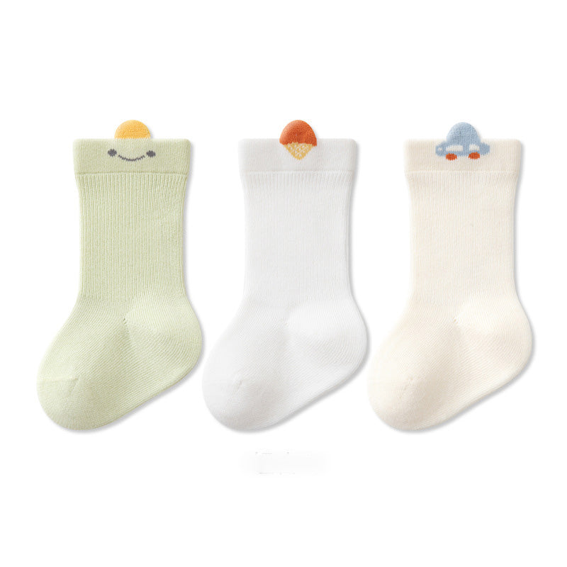 Adorable Cartoon Baby Socks 3Pack