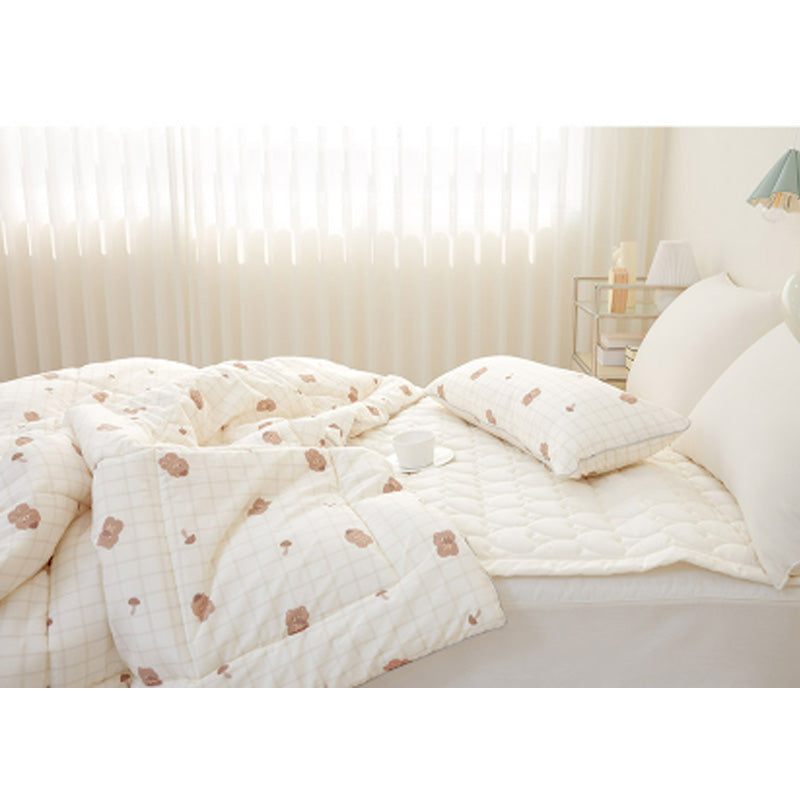 Bebenuvo Modal Cotton Baby All-Season Bedding 3pc Set (Blanket + Pillow + Pad)-Mushroom Gomi
