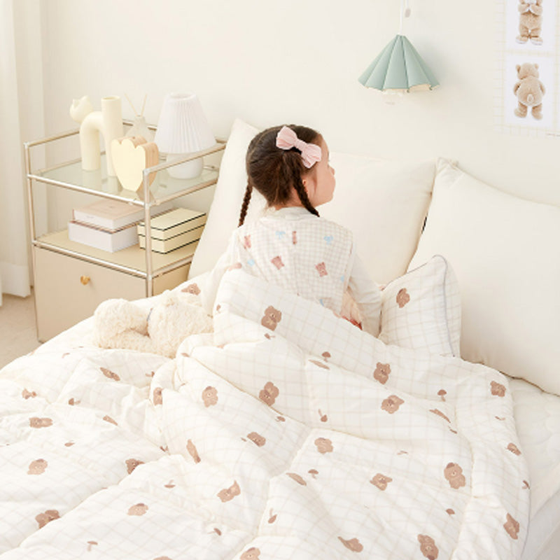 Bebenuvo Modal Cotton Baby All-Season Bedding 3pc Set (Blanket + Pillow + Pad)-Mushroom Gomi