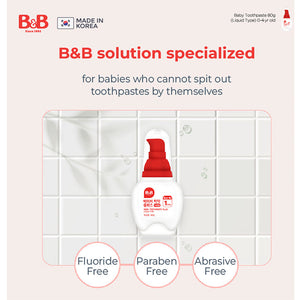 B&B Baby Toothpaste Pumping Type Apple 80g (Step 1)