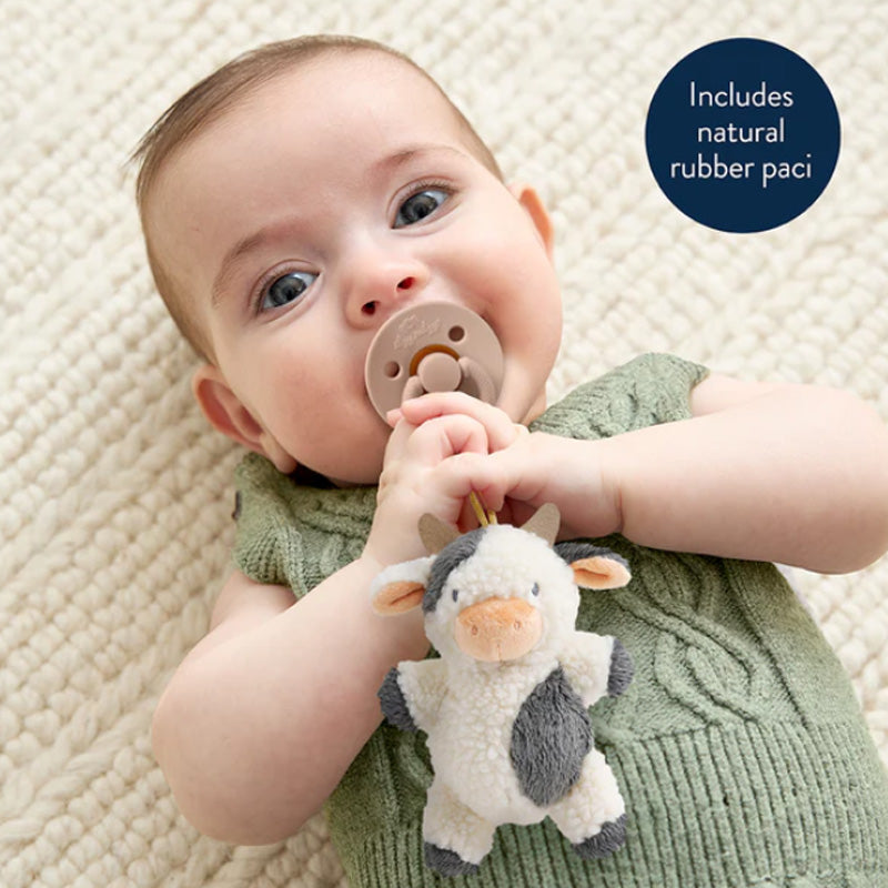 Itzy Ritzy Bitzy Pal Natural Rubber Pacifier & Lovey - Carmen the Cow