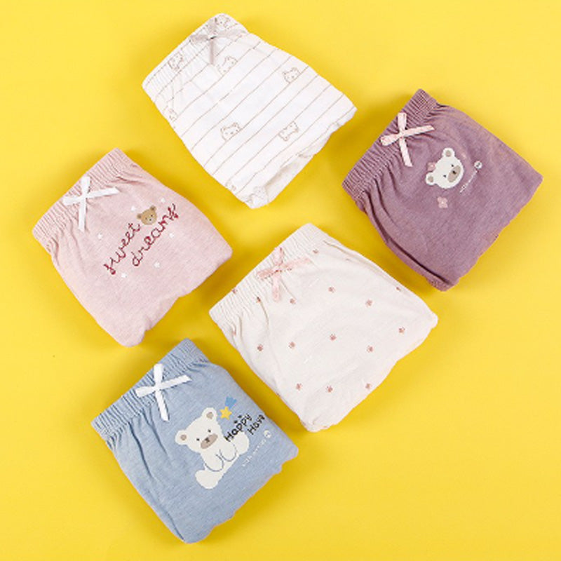 Daily Kids Underwear For Girl 5pcs Set - Love Bear