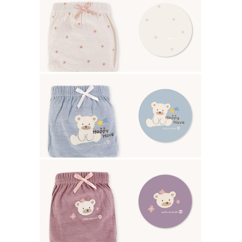 Daily Kids Underwear For Girl 5pcs Set - Love Bear