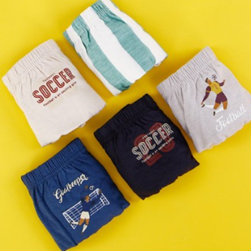 Daily Kids Underwear For Boy 5pcs Set - Soccer