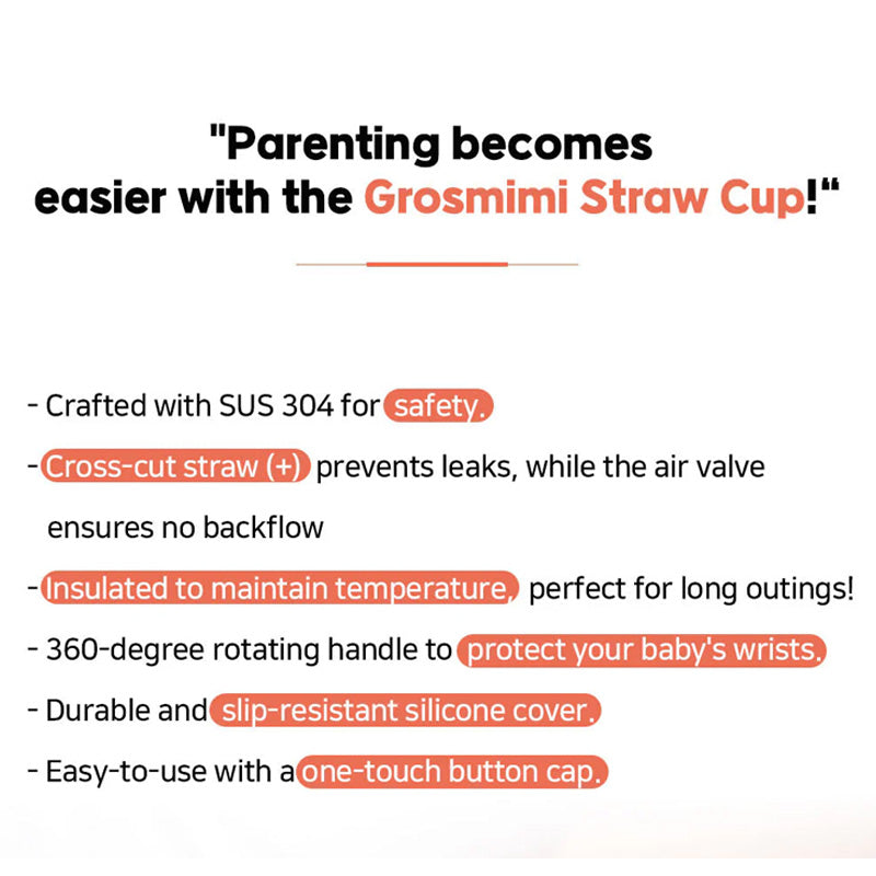 Grosmimi Stainless Steel Straw Cup with Flip Top - 10oz (300ml) - Air Balloon Blue