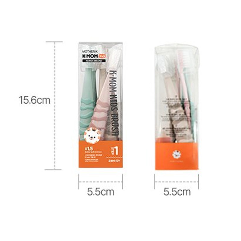 K-Mom Kids Toothbrush 6Pcs Set - Step 1 (2-5yrs old)