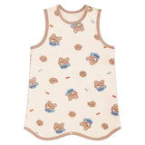 Kids Triple-Layer Quilted Long Sleeping Vest - Cookie Bear