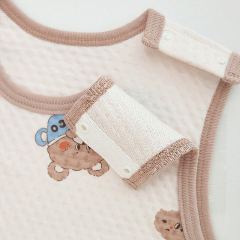Kids Triple-Layer Quilted Long Sleeping Vest - Cookie Bear