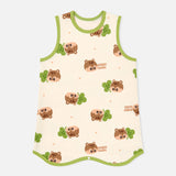 Kids Triple-Layer Quilted Long Sleeping Vest - Green Dada