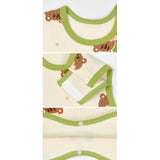 Kids Triple-Layer Quilted Long Sleeping Vest - Green Dada