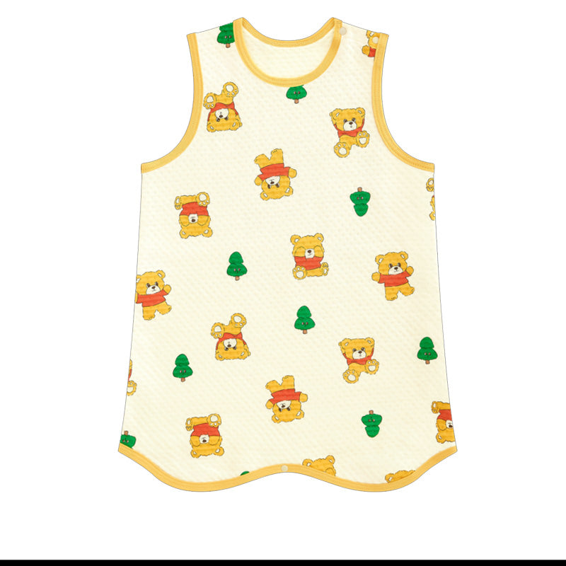 Kids Triple-Layer Quilted Long Sleeping Vest - Peek-A-Boo Bear
