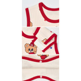Kids Triple-Layer Quilted Long Sleeping Vest - Red Coco