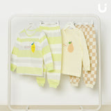 Korean Kids Single Slub Pajamas Set-Talk Pear