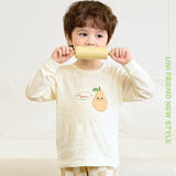 Korean Kids Single Slub Pajamas Set-Talk Pear