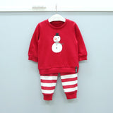 Snow Man Red Baby Top and Bottom