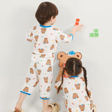 Kids Summer Short Shirt Cotton Pajamas Set - Bear
