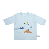 Kids Summer Short Shirt Cotton Cool Mesh Pajamas Set - Car Racing