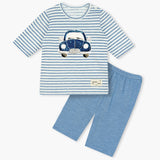 Kids Summer Short Shirt Cotton Pajamas Set - Classic Car