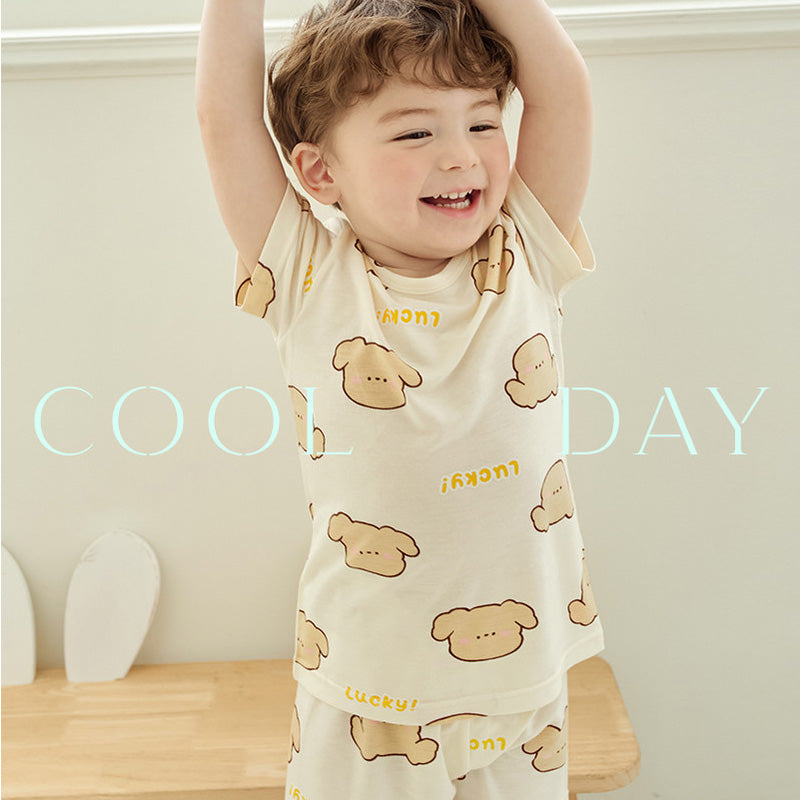 Korean Summer Short Shirt Pajamas Set-Coco Puppy