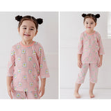 Summer Short Shirt Pajamas Set - Polar Bear Pink