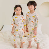 Kids Summer Short Shirt Cotton Cool Mesh Pajamas Set - Safari World