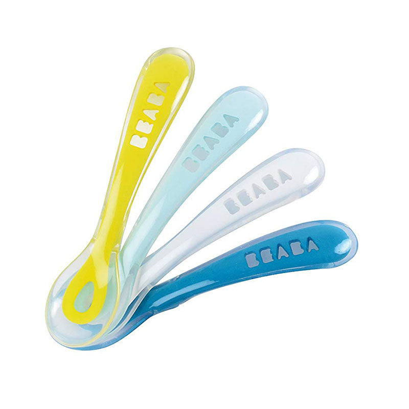 Beaba Second Stage Silicone Baby Spoons Set of 4 - Assorted