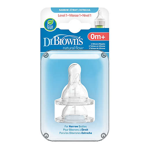 Dr. Brown's Natural Flow Silicone Level 1 Baby Bottle Nipples - 2Pack –  Bebeang Baby