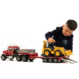 Bruder 02813 MACK Granite Flatbed Truck w/ JCB Loader Backhoe