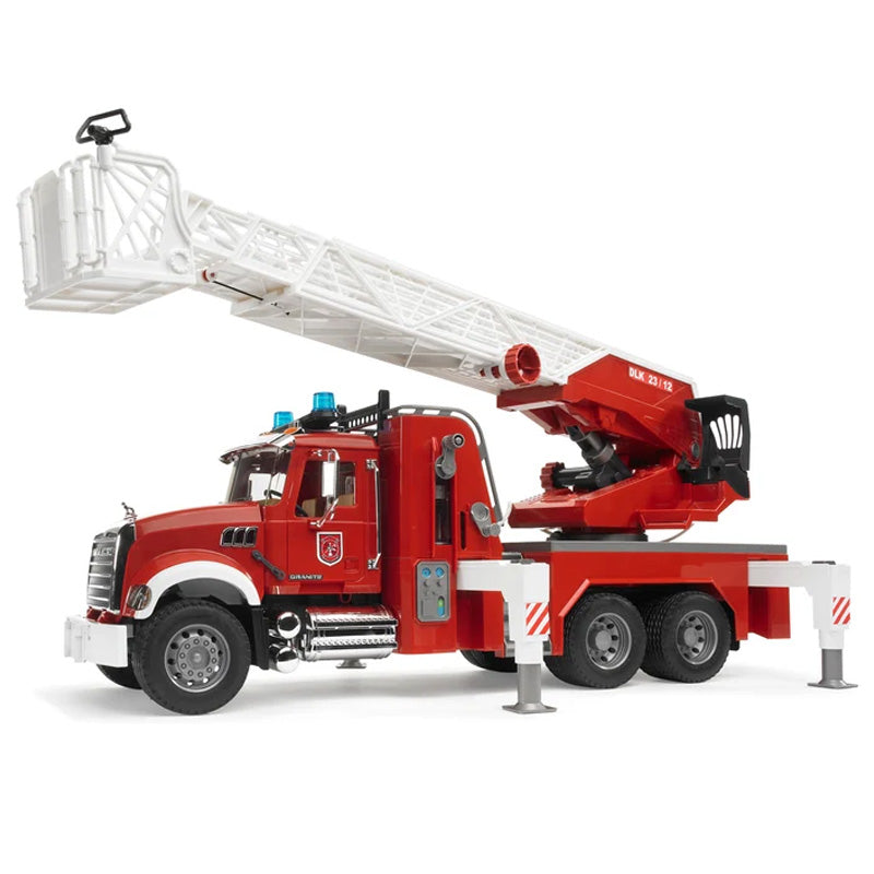 Bruder 02821 Mack Granite Fire Engine with Ladder, Pump, Light & Sound Module