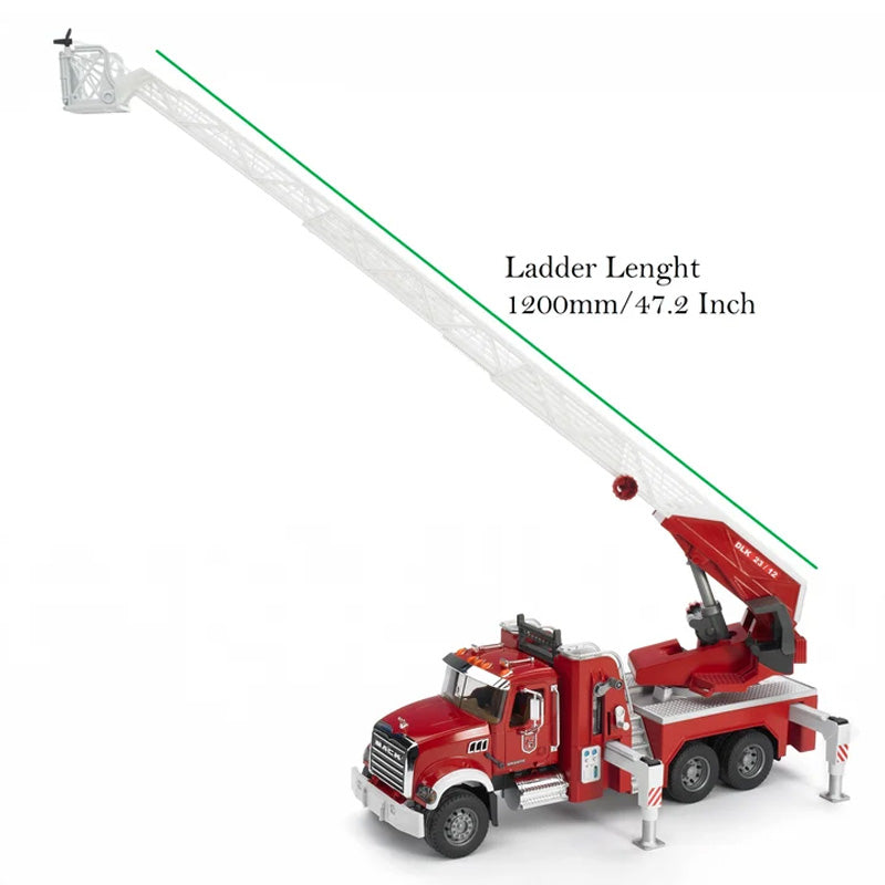 Bruder 02821 Mack Granite Fire Engine with Ladder, Pump, Light & Sound Module
