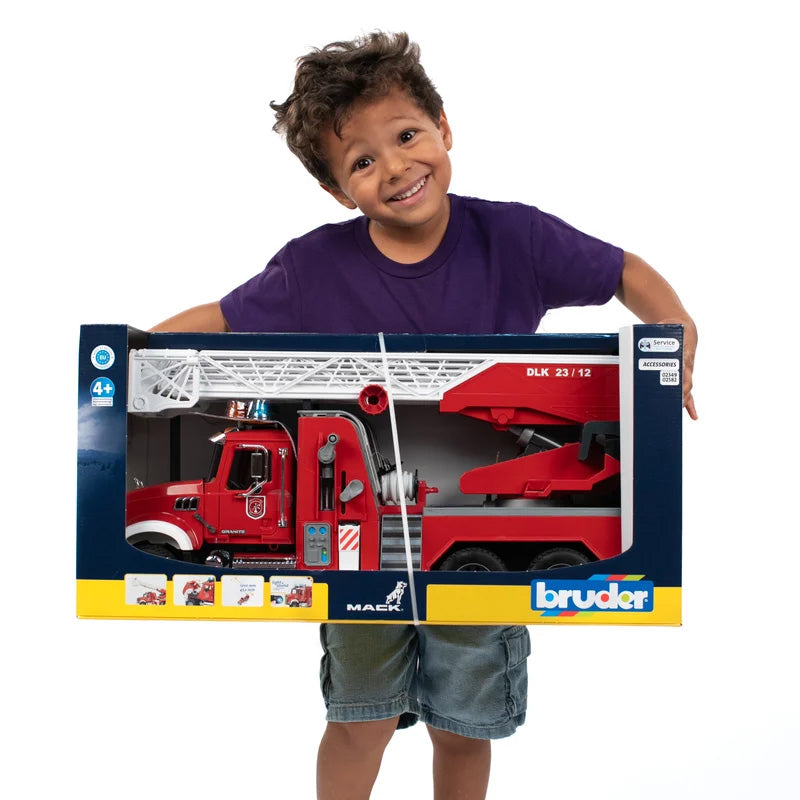 Bruder 02821 Mack Granite Fire Engine with Ladder, Pump, Light & Sound Module