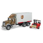 Bruder 02828 Mack Granite UPS Logistics Truck with Truck-Mounted Forklift