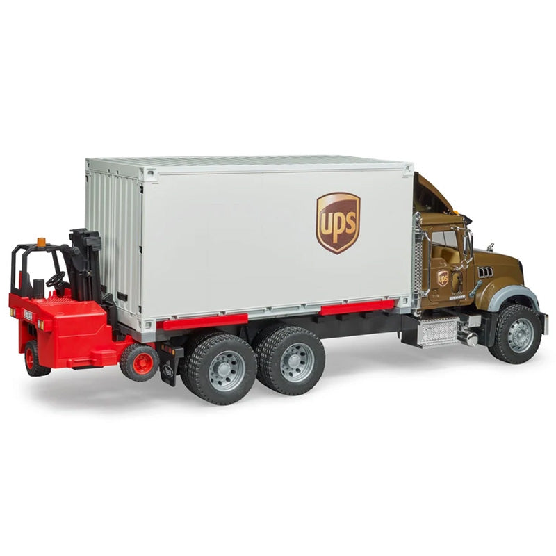 Bruder 02828 Mack Granite UPS Logistics Truck with Truck-Mounted Forklift