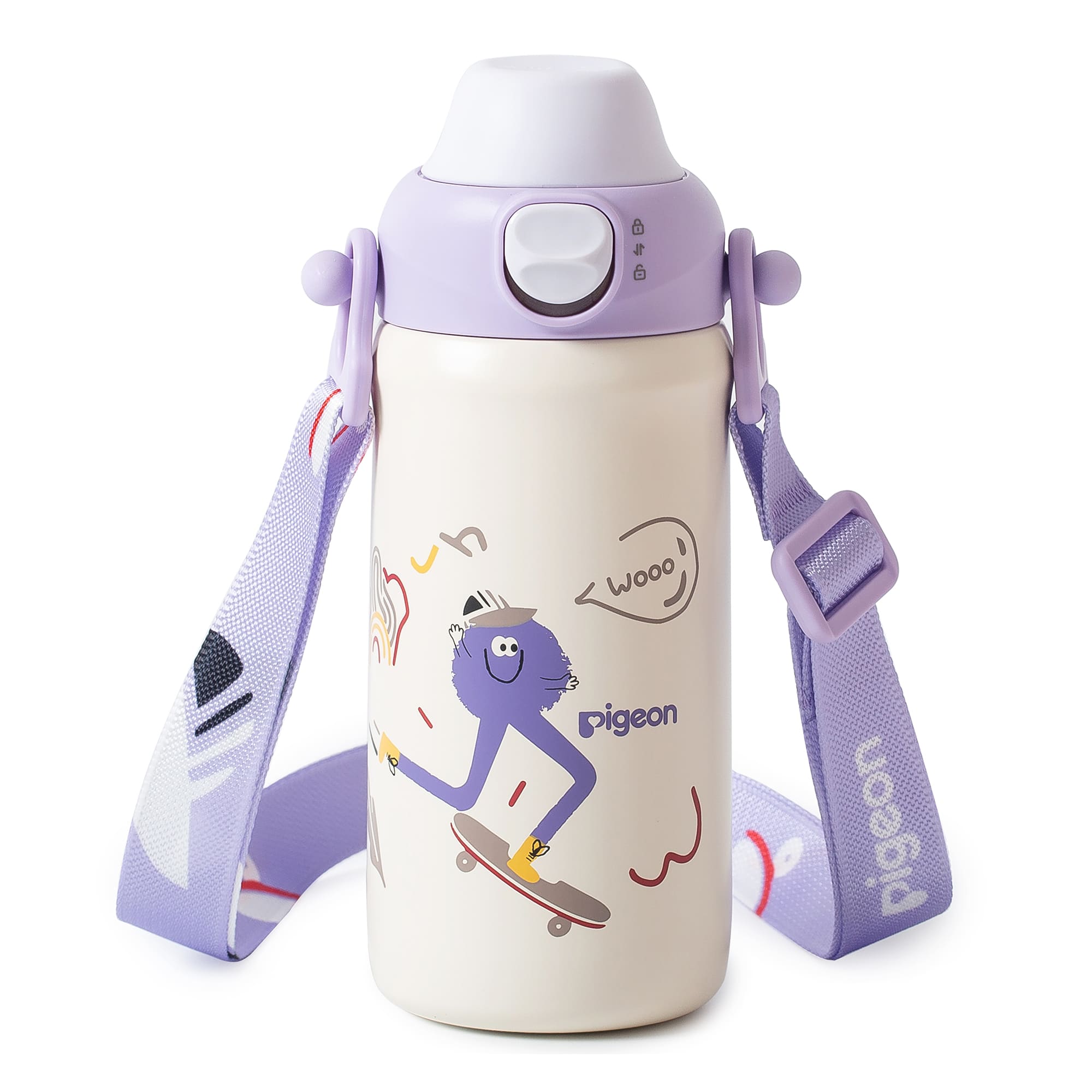 Pigeon Stainless Thermo Dual Drinking Spouts Straw Cup 500ml - Purple