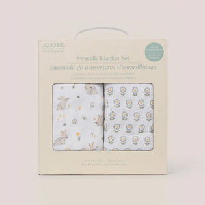 Jujube 2-Pack Square Swaddle Blanket Set - Bunny Hollow