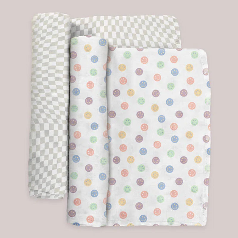 Jujube 2-Pack Square Swaddle Blanket Set - Happy Baby Vibes