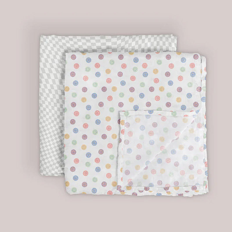 Jujube 2-Pack Square Swaddle Blanket Set - Happy Baby Vibes