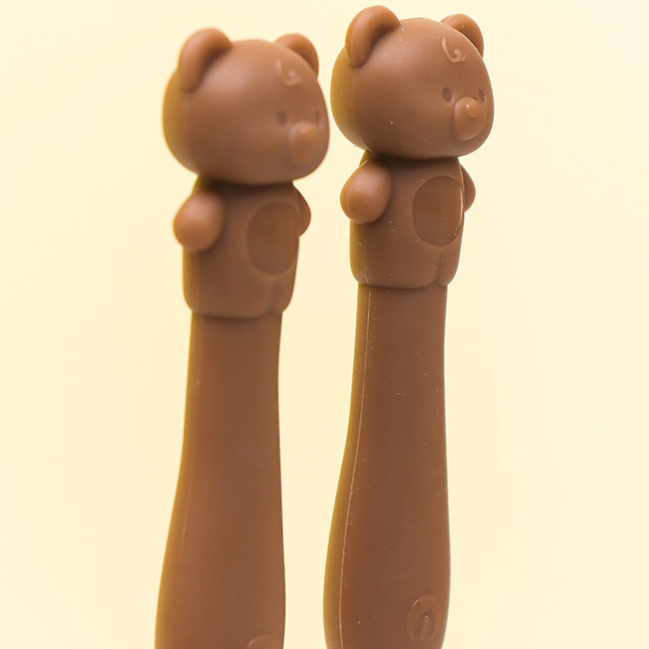 Soft Silicone Handle Stainless Steel Spoon & Fork Set (3+ Years Old)