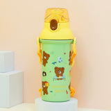 One-Touch Shoulder Strap Water Bottle -Brown Bear