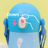 One Touch Shoulder Strap Double Stainless Steel Water Bottle 460ml - Cinnamoroll
