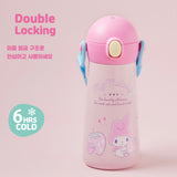 One Touch Shoulder Strap Double Stainless Steel Water Bottle 460ml -My Melody