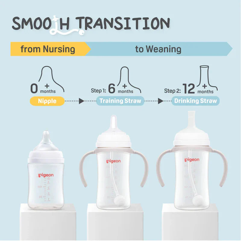Pigeon Natural Weaning Silicone Sipper 6 Month+ ONLY | Recommend Use With Gravity Ball Straw