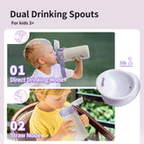 Pigeon Stainless Thermo Dual Drinking Spouts Straw Cup 500ml - Purple