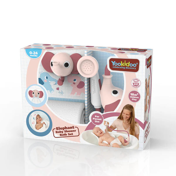 Yookidoo Elephant Baby Shower Bath Set For 0-24 Months