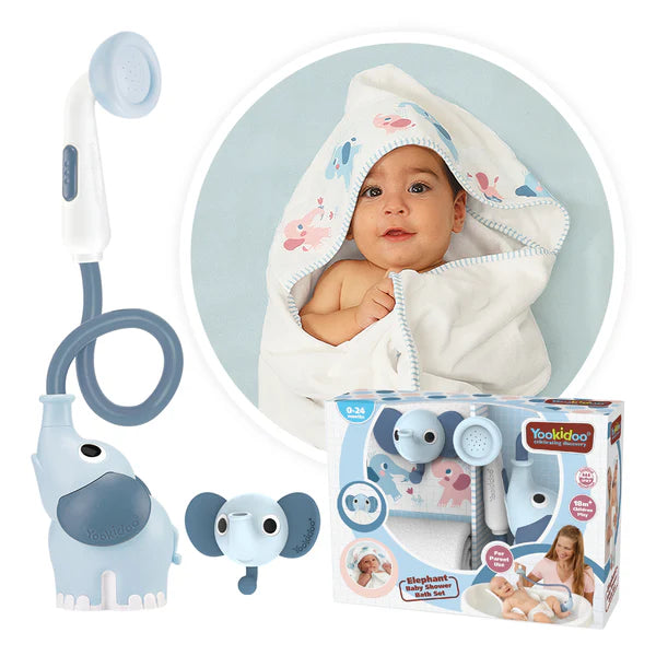 Yookidoo Elephant Baby Shower Bath Set For 0-24 Months