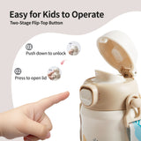 Pigeon Stainless Thermo Dual Drinking Spouts Straw Cup 500ml - Beige