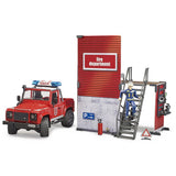 Bruder 62701 Bworld Fire Station w/ Land Rover Defender and Fireman