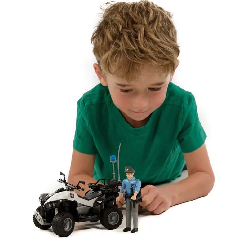 Bruder 63011 Police Quad w Light Skin Policeman and Accessories Bebeang Baby
